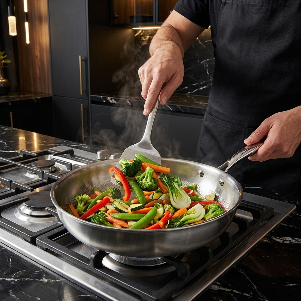 OMEGA hand-hammered titanium pan