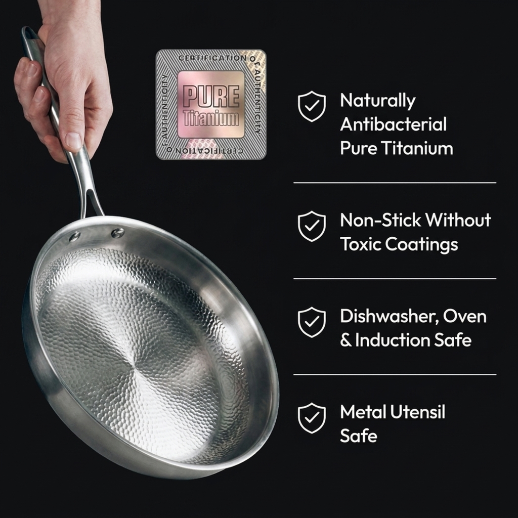 OMEGA hand-hammered titanium pan