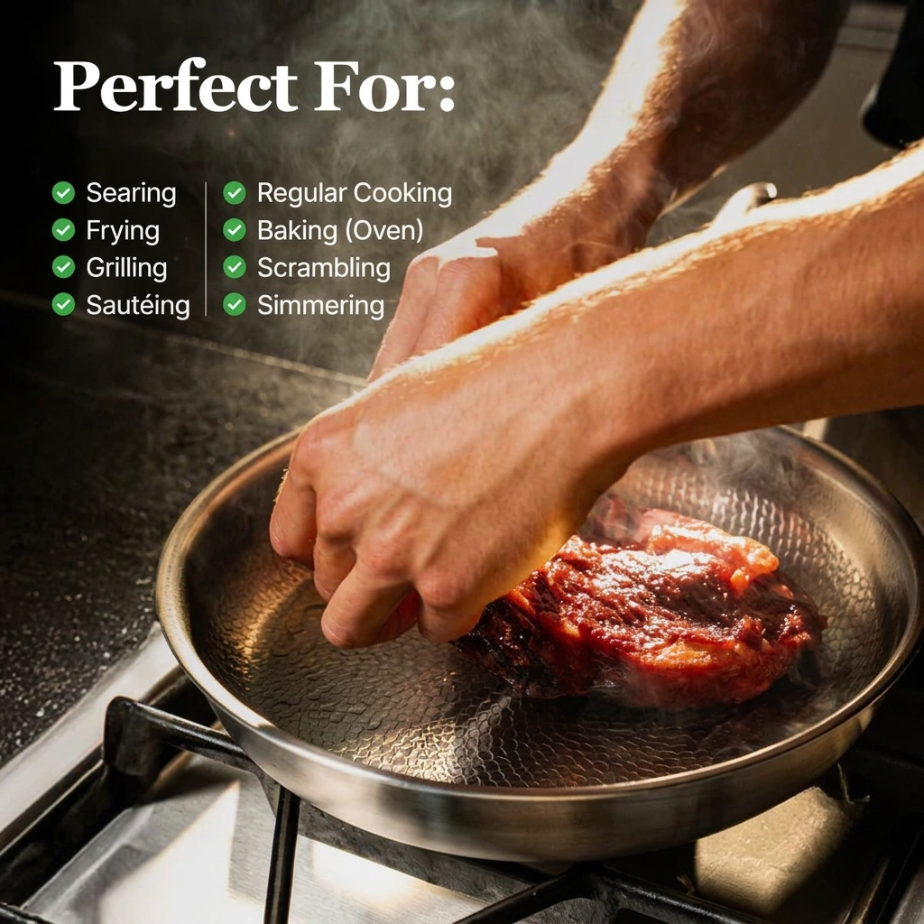 OMEGA hand-hammered titanium pan