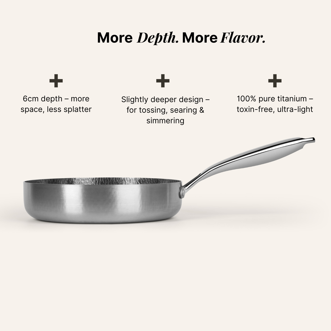 Pure Titanium Hammered Cookware Set Pro