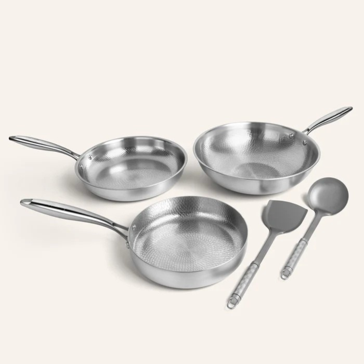 Pure Titanium Hammered Cookware Set Pro
