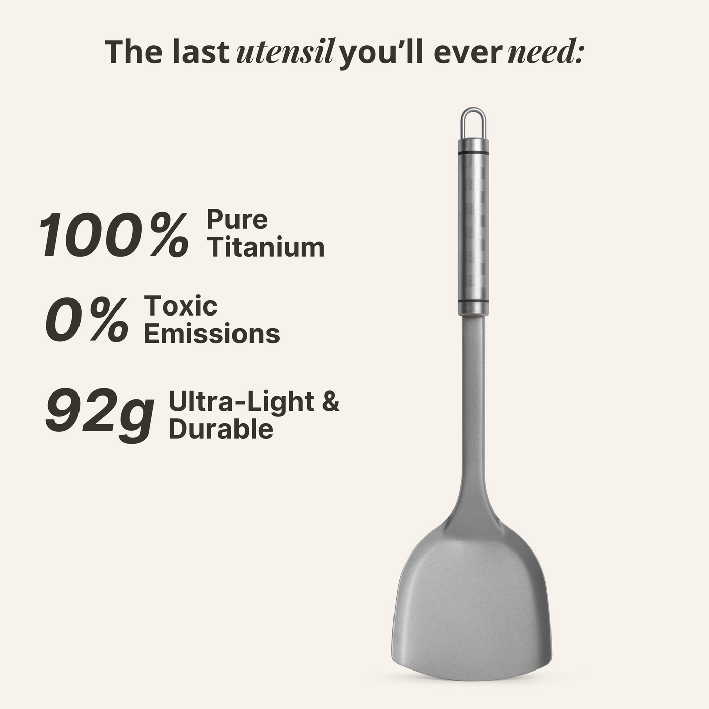 Pure Titanium Hammered Pan + Spatula
