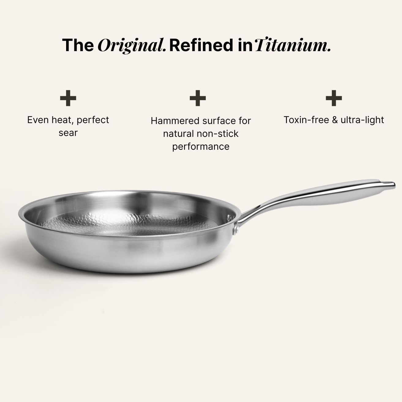Pure Titanium Hammered Cookware Set Pro