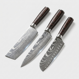 OMEGA Ripple Series – 3-Piece Damascus Knife Set