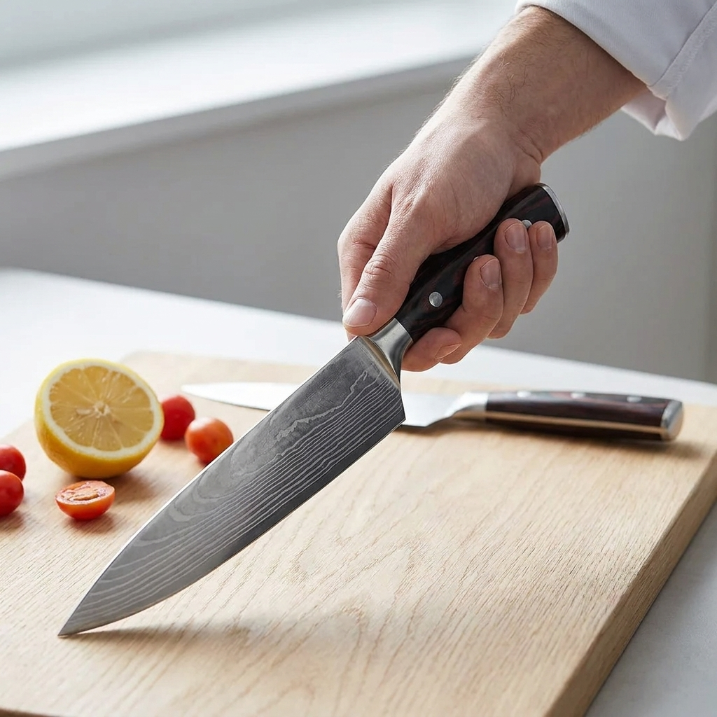 OMEGA Ripple Series – Damascus Chef's Knife (8")