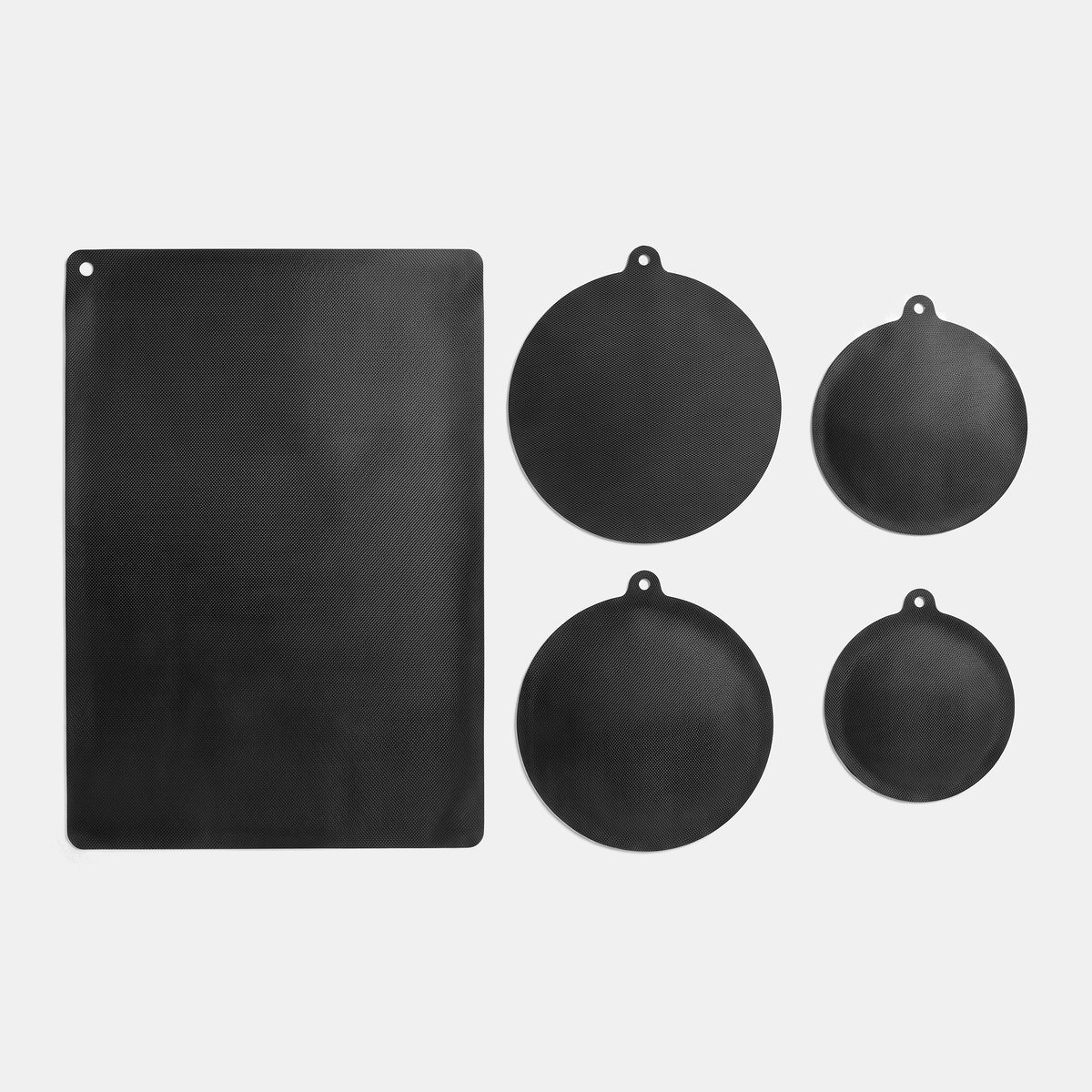 Set of 5 induction cooktop protector mats - flat lay