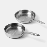 Titanium Everyday Duo - hammered titanium frying pan and deep pan