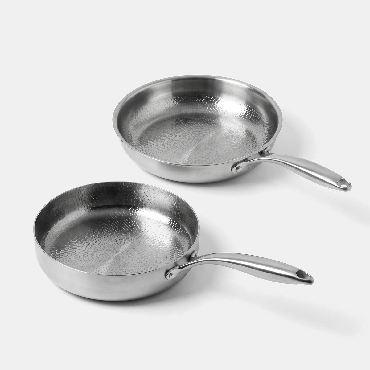 Titanium Everyday Duo - hammered titanium frying pan and deep pan