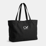 OMEGA Market Bag, all-black canvas tote with OMEGA logo
