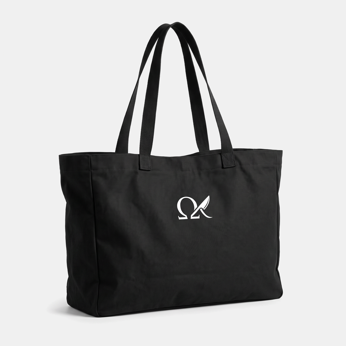 OMEGA Market Bag, all-black canvas tote with OMEGA logo