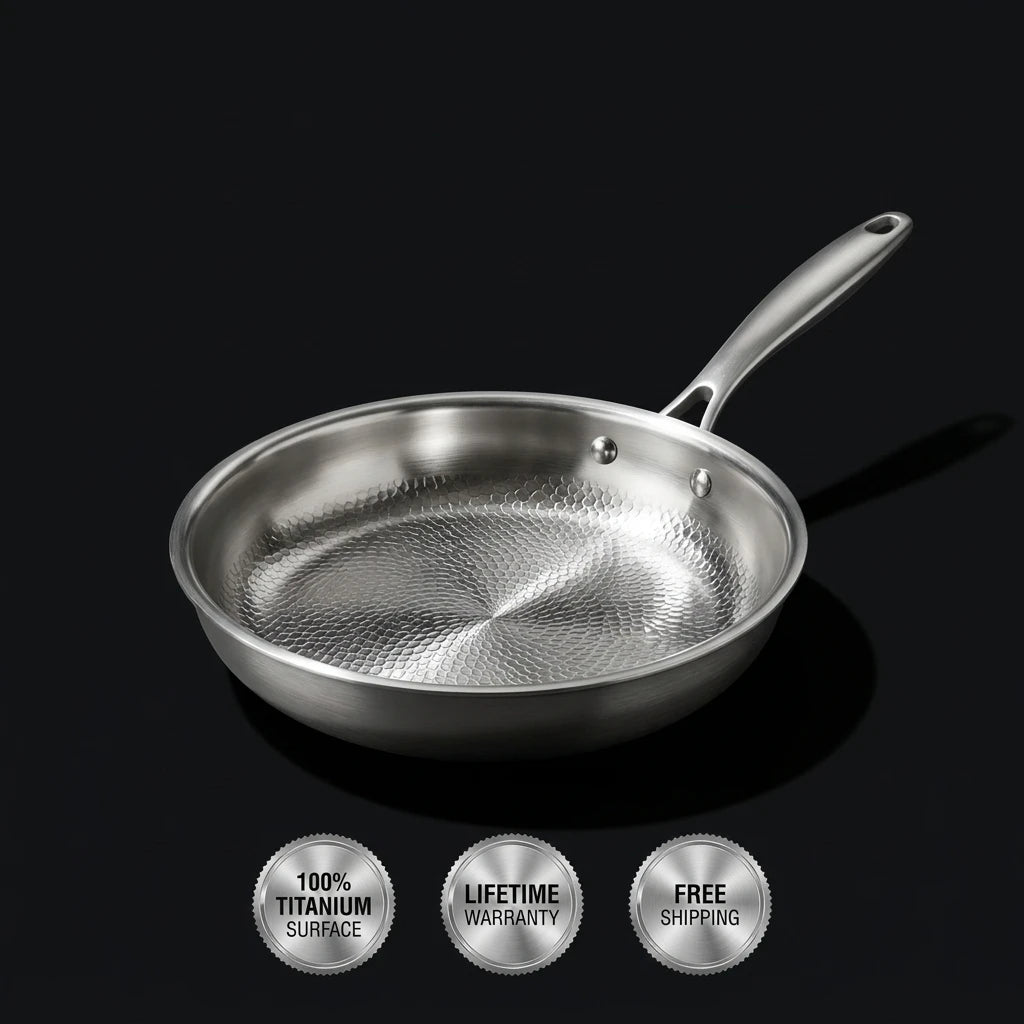 OMEGA hand-hammered titanium pan