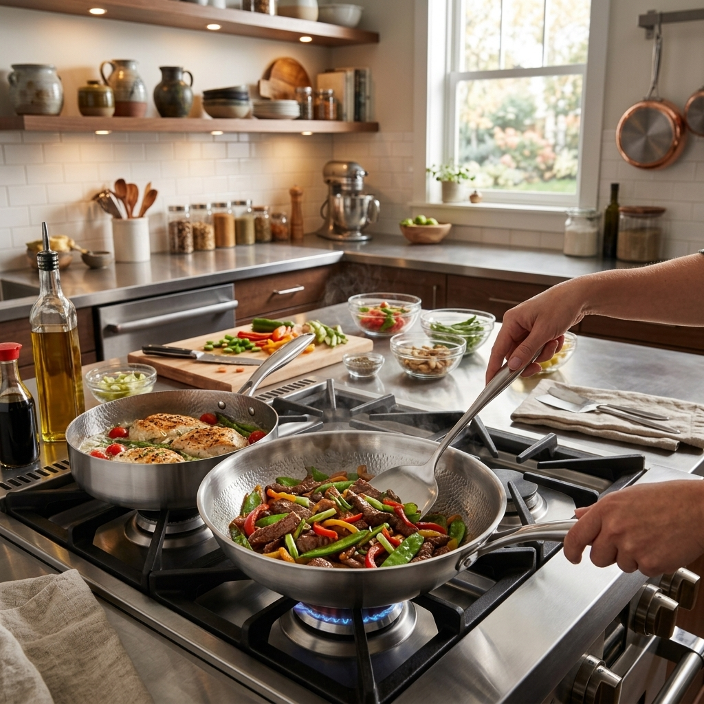 Pure Titanium Wok & Frying Pan Bundle