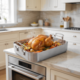 Roast chicken and vegetables in the Titanium Roasting Pan