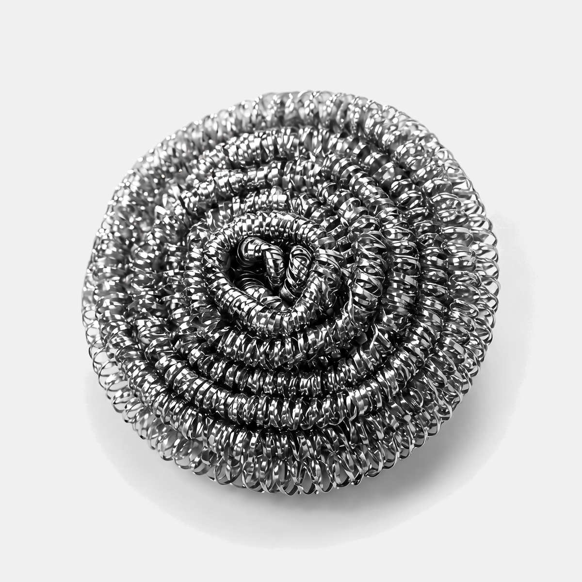 Stainless steel spiral pan scrubber
