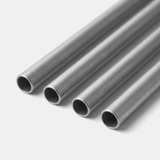Smooth rounded rims of the titanium straws - detail